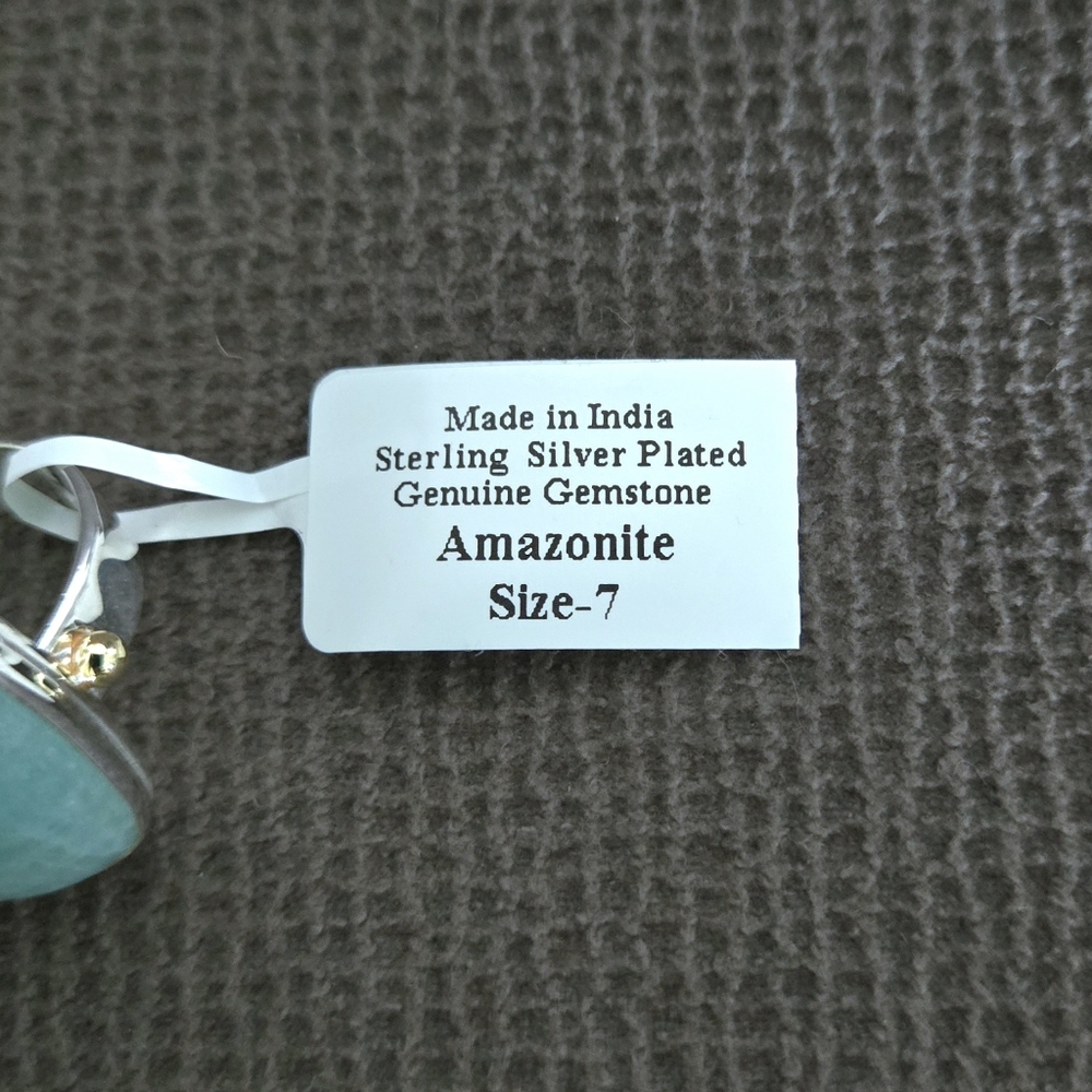 Shivam Rectangular Amazonite Statement Ring💍 - NWT - Picture 6 of 16